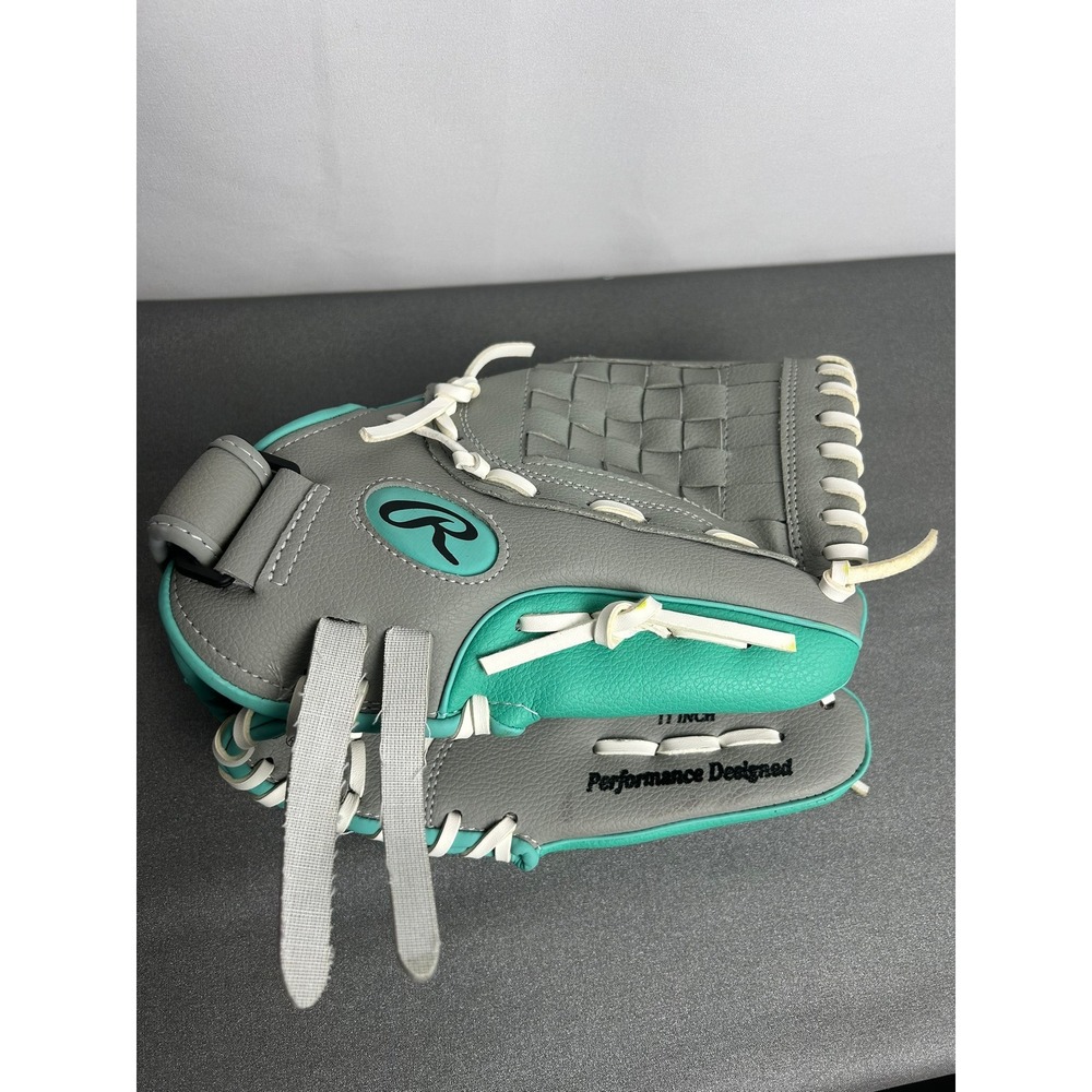 Rawlings Players Series 11" Softball Glove Fast Pitch Grey Teal Right Hand Throw